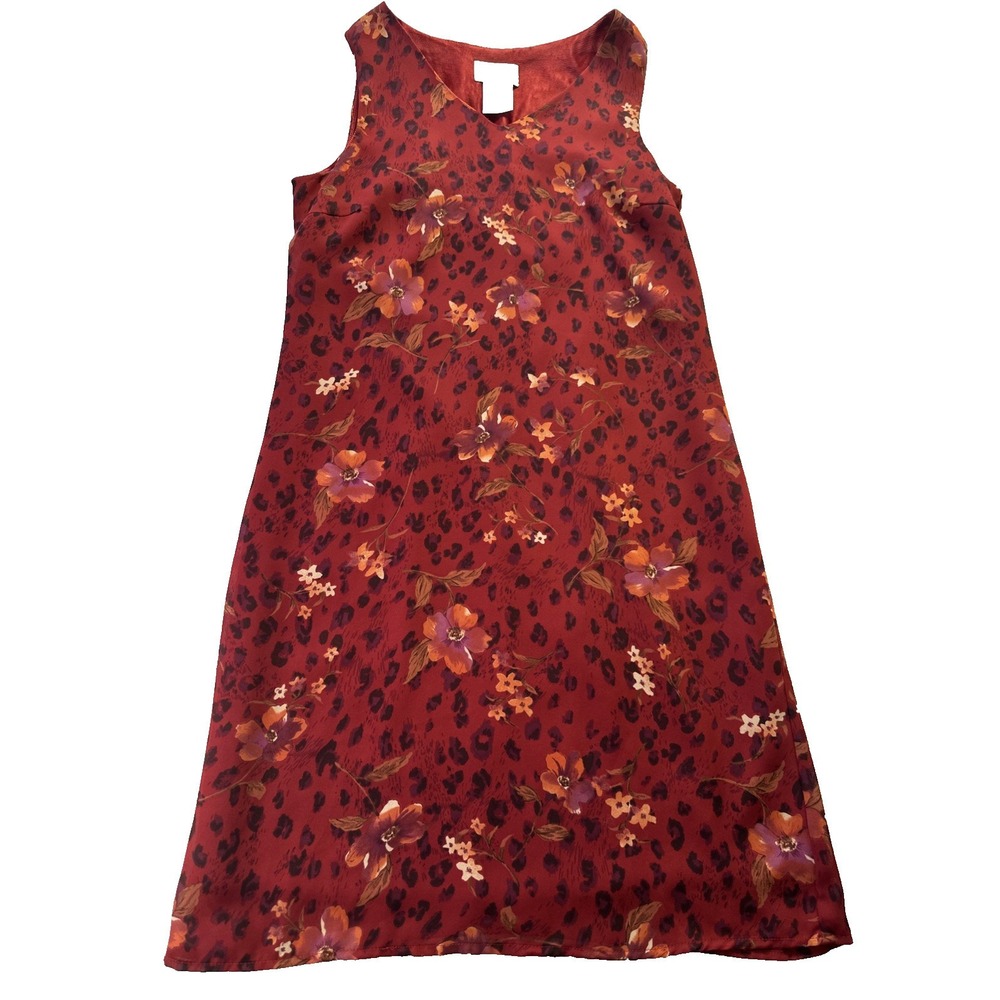 Y2K Vintage 90s Jaclyn Smith Sun Dress Lined Sleeveless‎ Floral Animal Womens 6